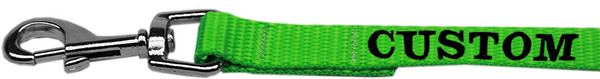 Custom Embroidered Made In The Usa Nylon Pet Leash 3/8In By 6Ft Hot Lime Green CEB124-1 HLG3806 By Mirage