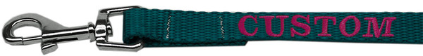 Custom Embroidered Made In The Usa Nylon Pet Leash 1In By 6Ft Teal CEB124-1 TL1006 By Mirage