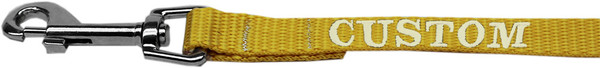Custom Embroidered Made In The Usa Nylon Pet Leash 3/8In By 6Ft Golden Yellow CEB124-1 YW3806 By Mirage