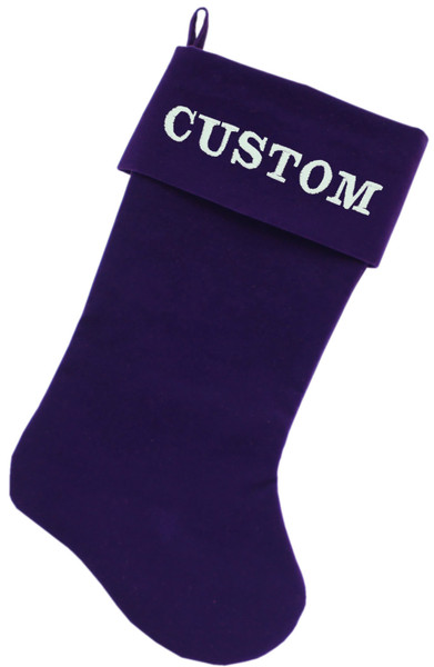 Custom Embroidered Velvet 18 Inch Made In The Usa Christmas Stocking Purple CEB63-01 PR By Mirage