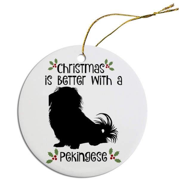 Breed Specific Round Christmas Ornament Pekingese ORN-R-B55 By Mirage