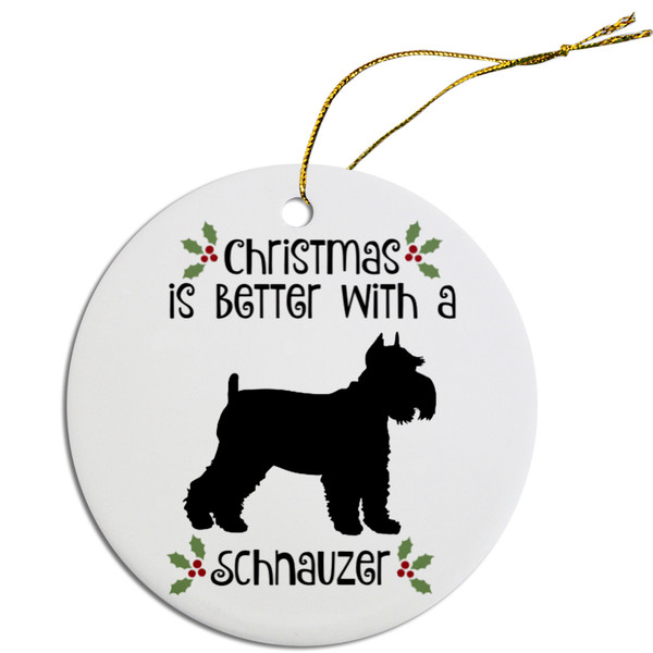 Breed Specific Round Christmas Ornament Schnauzer ORN-R-B65 By Mirage