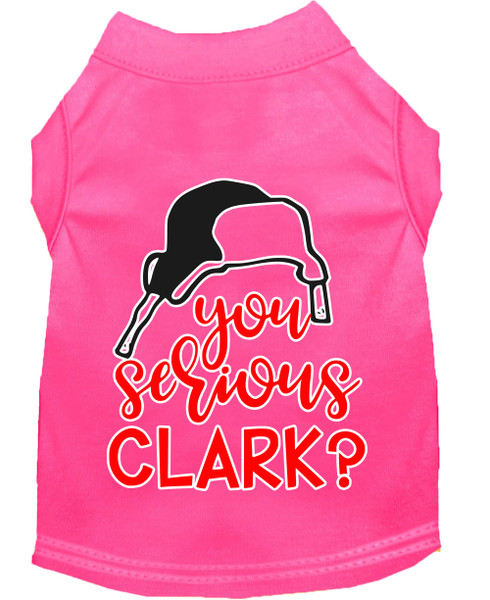You Serious Clark? Screen Print Dog Shirt Bright Pink Lg 51-425 BPKLG By Mirage
