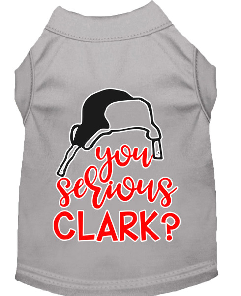 You Serious Clark? Screen Print Dog Shirt Grey Lg 51-425 GYLG By Mirage