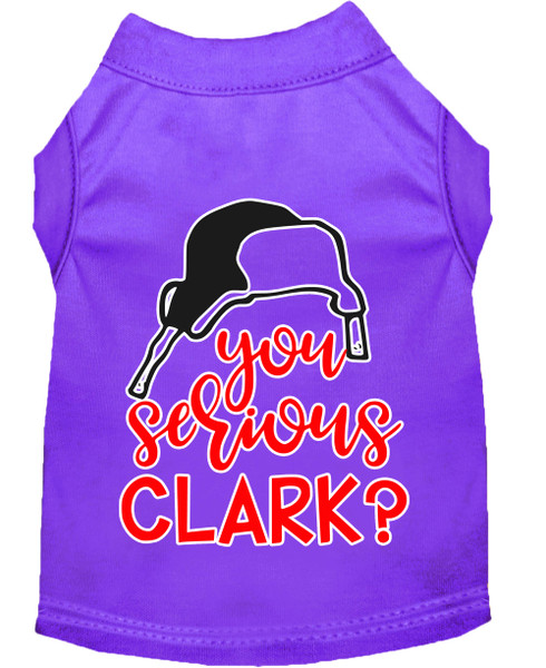 You Serious Clark? Screen Print Dog Shirt Purple Sm 51-425 PRSM By Mirage