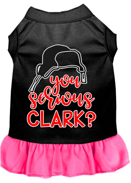 You Serious Clark? Screen Print Dog Dress Black With Bright Pink Xxxl 58-425 BKBPKXXXL By Mirage