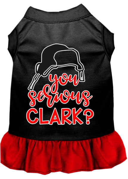 You Serious Clark? Screen Print Dog Dress Black With Red Lg 58-425 BKRDLG By Mirage