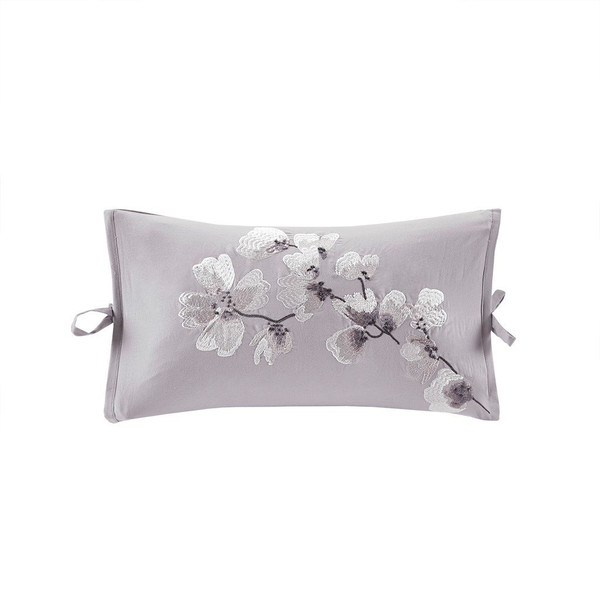 N Natori Sakura Blossom Embroidered Cotton Oblong Decorative Pillow - 12X20'' NS30-3259