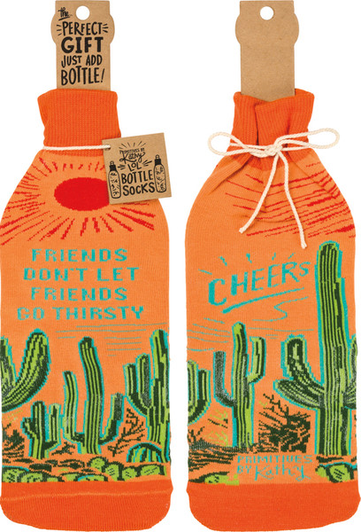 Bottle Cover - Go Thirsty - Set Of 6 (Pack Of 4) 100980 By Primitives By Kathy
