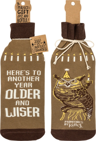 Bottle Cover - Older And Wiser - Set Of 6 (Pack Of 4) 100989 By Primitives By Kathy