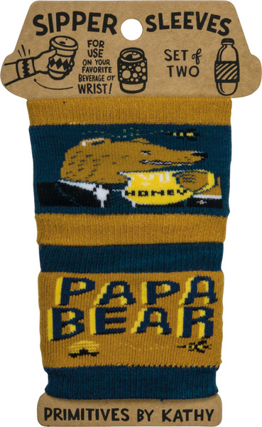 Sipper Sleeves - Papa Bear - Set Of 4 (Pack Of 6) 101486 By Primitives By Kathy