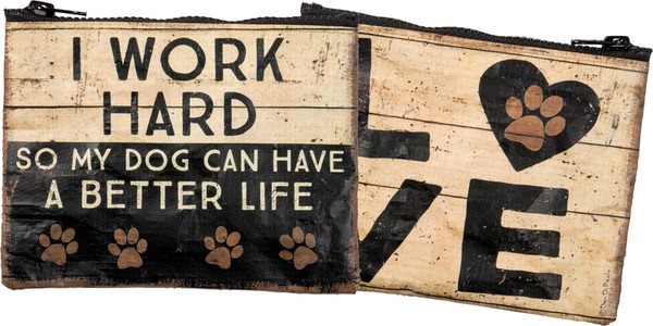 Zipper Wallet - Work Hard Dog - Set Of 4 (Pack Of 8) 36432 By Primitives By Kathy