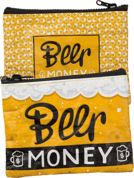 Zipper Wallet - Beer Money - Set Of 4 (Pack Of 8) 37002 By Primitives By Kathy
