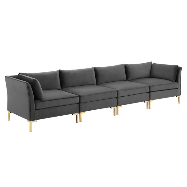 Modway Ardent 4-Seater Performance Velvet Sofa EEI-4274-GRY