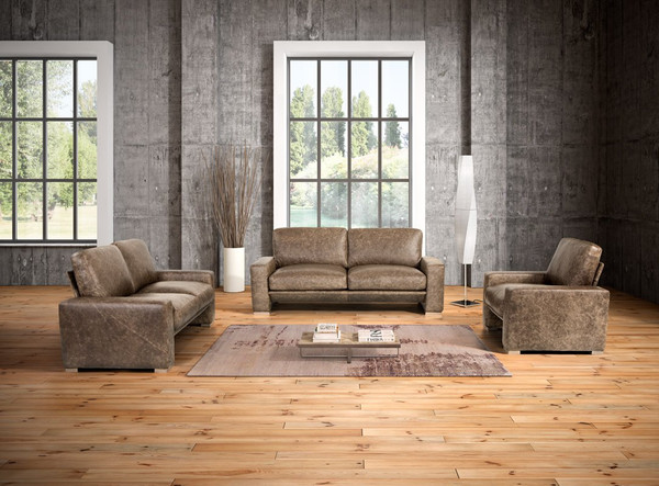 Estro Salotti Java Modern Taupe Italian Leather Sofa Set VGNTJAVA-TPE By VIG Furniture