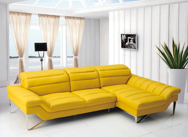 Divani Casa Leven Modern Yellow Leather Sectional Sofa VGCA-SP-994B By VIG Furniture