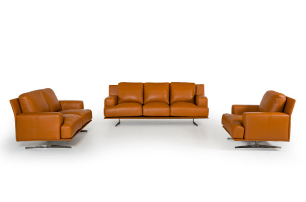 Estro Salotti Foster Modern Brown Leather Sofa Set VGNTFOSTER-BRN By VIG Furniture