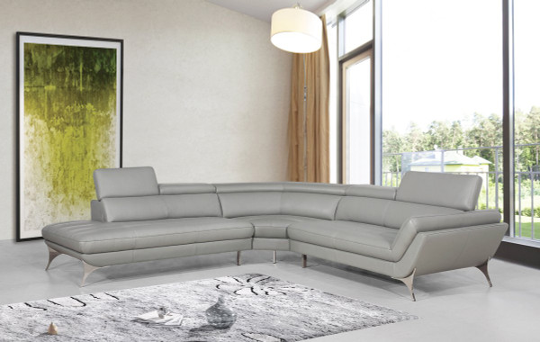 Divani Casa Graphite Modern Grey Leather Sectional Sofa VGCA1541-GRY By VIG Furniture