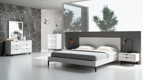 Nova Domus Valencia Contemporary White Bedroom Set VGMABR-76-SET By VIG Furniture