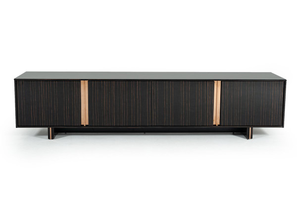Modrest Chadwick Modern Ebony & Rosegold Tv Stand VGHB297F-EBN By VIG Furniture