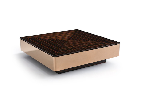 Modrest Larice Modern Square Ebony & Rosegold Coffee Table VGHB268E-EBN By VIG Furniture