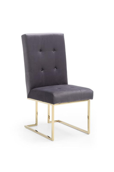 Modrest Legend Modern Grey Fabric & Gold Dining Chair (Set Of 2) VGVCB012-GRYGLD By VIG Furniture