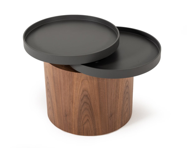 Modrest Bascom Modern Walnut End Table W/ Swivel Top VGDWJ5677 By VIG Furniture