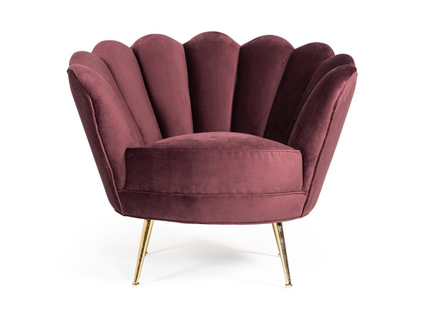 Divani Casa Selva Modern Rust Velvet Accent Chair VGHKF3068-20-PUR By VIG Furniture