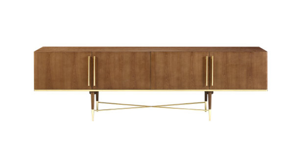 Modrest Bernard Mid-Century Modern Walnut & Gold Buffet VGCSSB-17118 By VIG Furniture