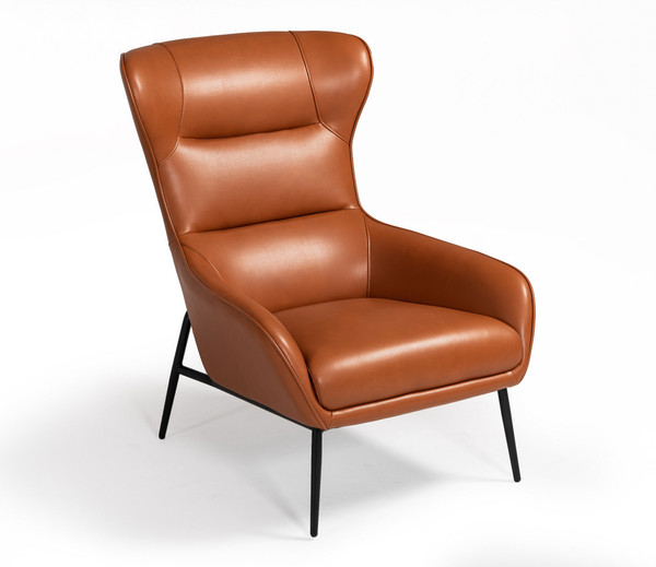 Divani Casa Susan Modern Orange Leatherette Lounge Chair VGBNEC-084-ORG By VIG Furniture