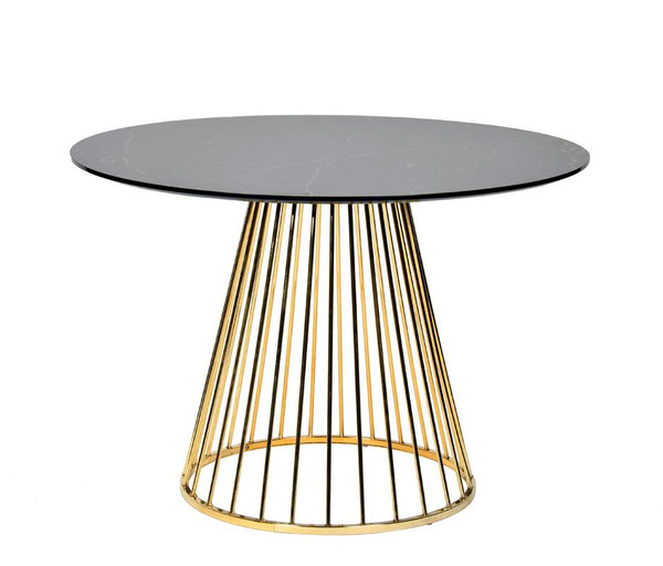 Modrest Holly Modern Black & Gold Round Dining Table VGFH-FDT7012-BLK By VIG Furniture