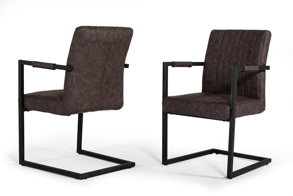 Modrest Marta Modern Brown Leatherette Dining Chair (Set Of 2) VGFH-FDC8013 By VIG Furniture