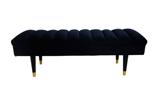 Divani Casa Ritner Modern Black Velvet Bench VGYUHD-1855-BLK By VIG Furniture