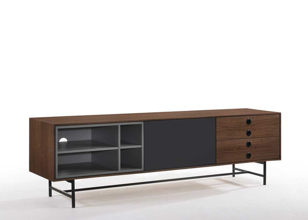 Modrest Bronson Mid-Century Modern Walnut & Grey Tv Stand VGMABH-582 By VIG Furniture