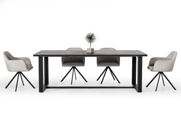 Modrest Hardy Modern Black Acacia Dining Table VGLBTHER-DT220 By VIG Furniture