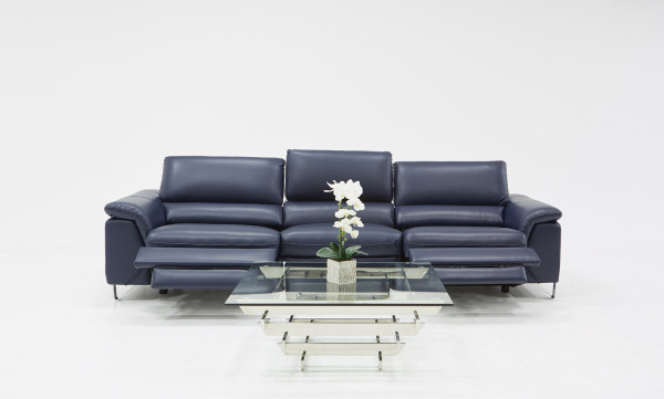 Divani Casa Maine Modern Blue Eco-Leather Sofa W/ Electric Recliners VGKNE9104-ECO-BLU By VIG Furniture