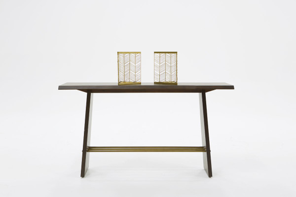 Modrest Selena Modern Acacia & Brass Console Table VGNX18147 By VIG Furniture