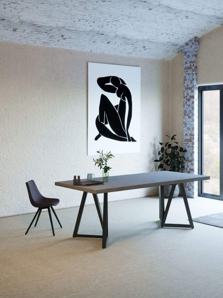 Modrest Richmond Modern Concrete & Black Metal Dining Table VGLBLENO-DT220-01 By VIG Furniture