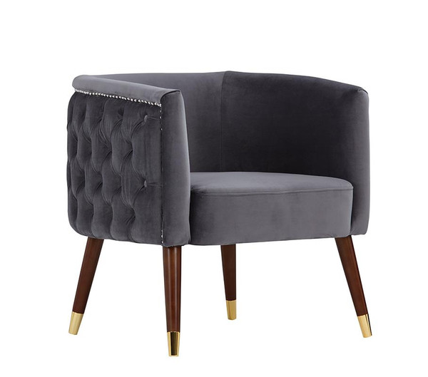 Modrest Bethel Modern Grey Velvet Accent Chair VGRH-RHS-502-B-GRY By VIG Furniture