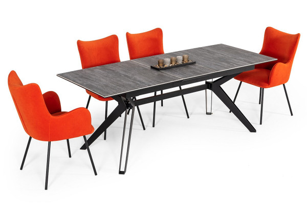Modrest Dennis - Modern Grey Ceramic Extendable Dining Table VGNSGD8756 By VIG Furniture