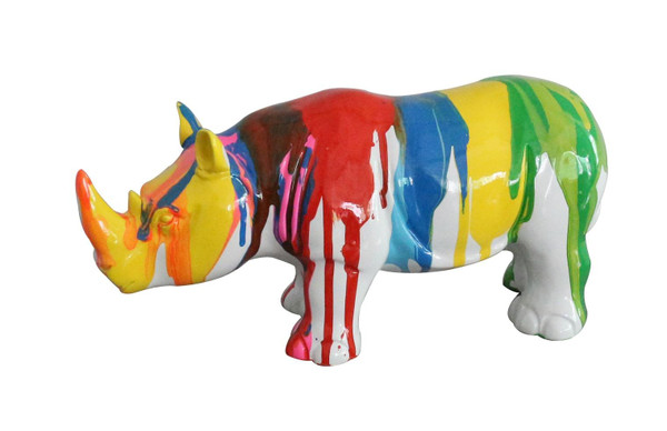 Modrest Modern Colorful Drips Rhino Sculpture VGTHSZ-1085 By VIG Furniture