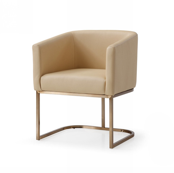 Modrest Yukon - Modern Beige Bonded And Antique Brass Dining Chair VGVC-B8362 By VIG Furniture