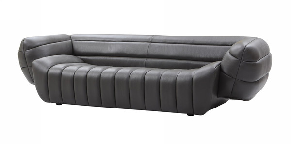 Divani Casa Reuler - Contemporary Dark Grey Italian Leather Sofa VGCAN001-DKGRY By VIG Furniture