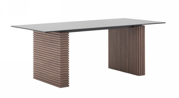 Modrest Maggie - Modern Walnut And Black Ceramic Top Dining Table VGDWJ3555-1 By VIG Furniture