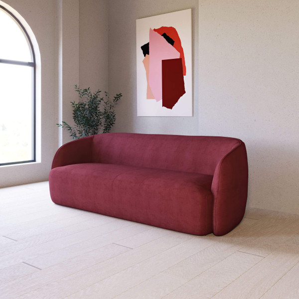 Divani Casa Spruce - Modern Red Velvet Sofa VGUIMAKIYO By VIG Furniture