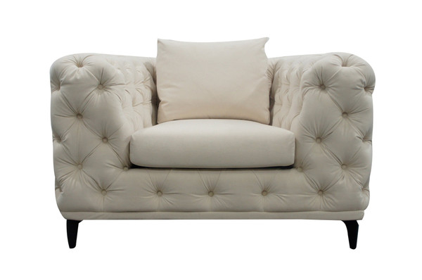 Divani Casa Werner - Modern White Velvet Accent Chair VGUIVANCOUVER-CH By VIG Furniture