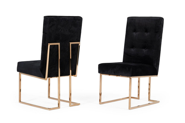 Modrest Legend - Modern Black & Rosegold Dining Chair (Set Of 2) VGVCB012-BLK-DC By VIG Furniture