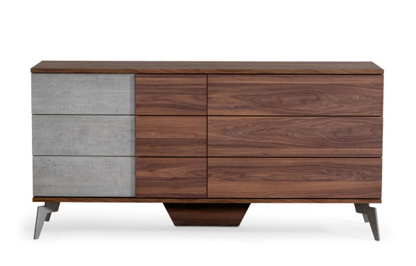 Nova Domus Palermo - Modern Italian Faux Concrete & Walnut Dresser VGACPALERMO-WAL-DRS By VIG Furniture