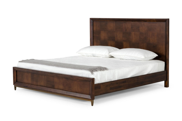 Modrest Shane - Modern Acacia & Brass Bed VGNXSHANE-BED By VIG Furniture
