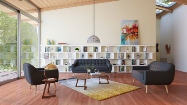 Divani Casa Afton Modern Gray Fabric Sofa Set - VG2T0856-GRY By VIG Furniture